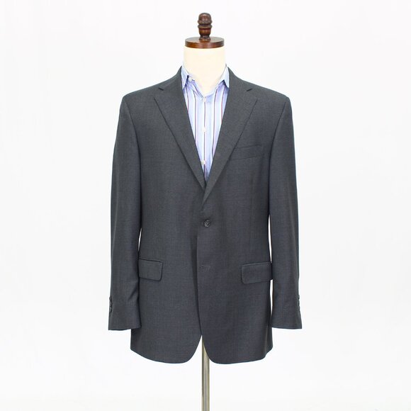 Hart Schaffner Marx 40R Gray Solid 2-Button Sport Coat Blazer Jacket T622 - Picture 1 of 11
